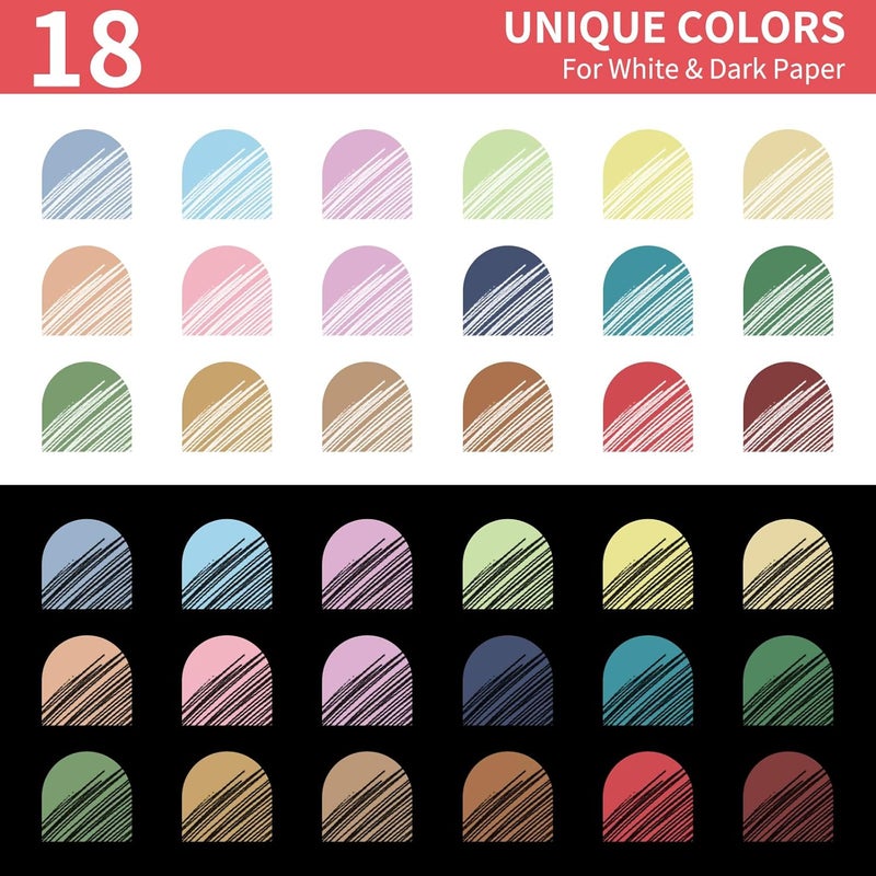 Joyask Gel Pens For Coloring, 18 Pack Colored Pens for Black Paper & White Paper, 0.6MM Fine Point Pens for Coloring, Writing, Drawing, Journaling, Note Taking, Office, Home - Image 5